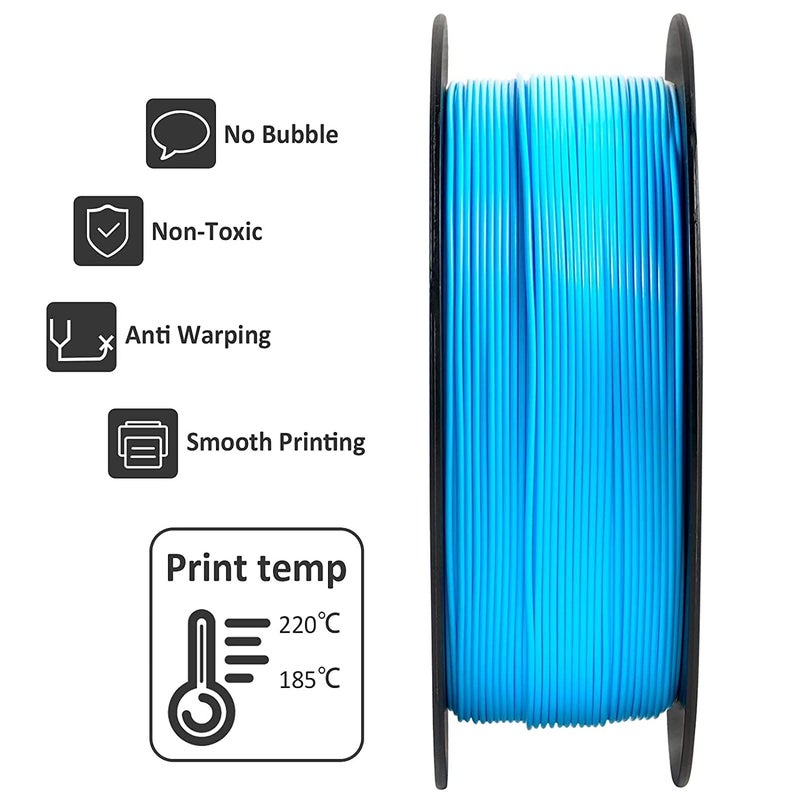 Geeetech 1.75mm PLA 3D Printer Filament, 1kg Spool (2.2lbs), Upgrade Tidy Winding Tangle-Free, Dimensional Accuracy +/- 0.02 mm, Water Blue - Image 3